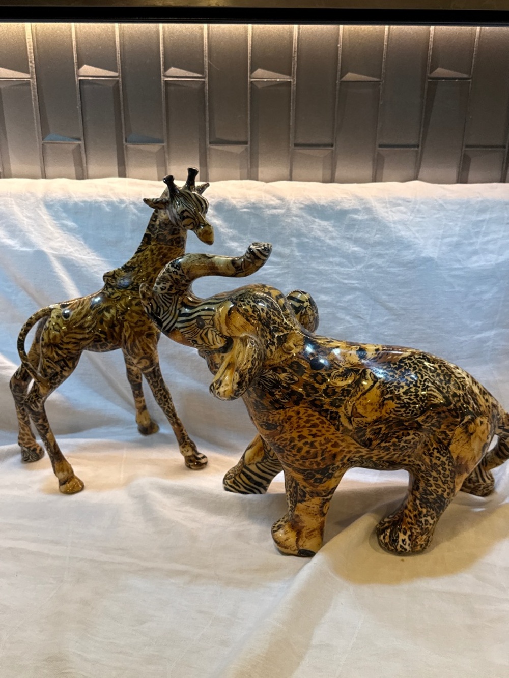 Vintage La VIE African safari ceramic set of 3 figures